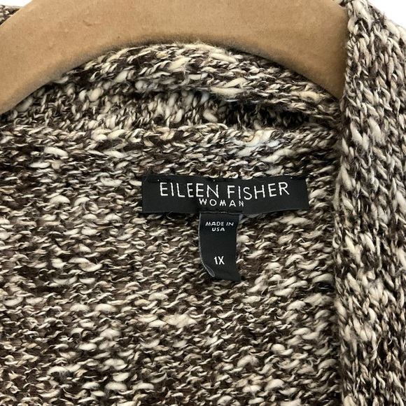 Eileen Fisher Black and Brown Knit Cardigan - Picture 4 of 5